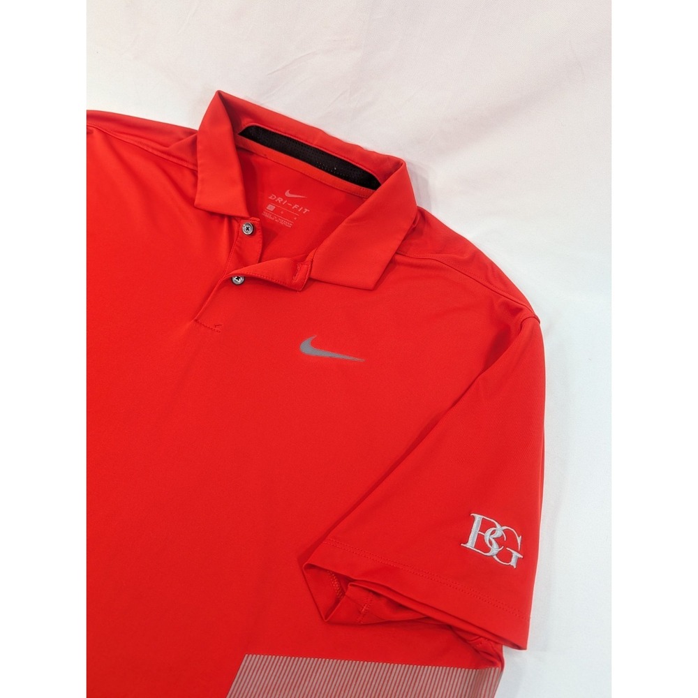 Nike Golf Standard Fit Mens Large Orange Performance Stretch Polo Belmar Golf